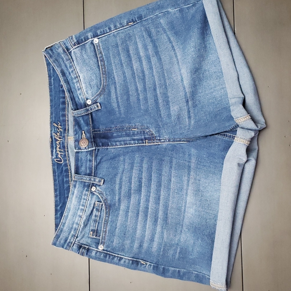Copper Flash Jean Shorts